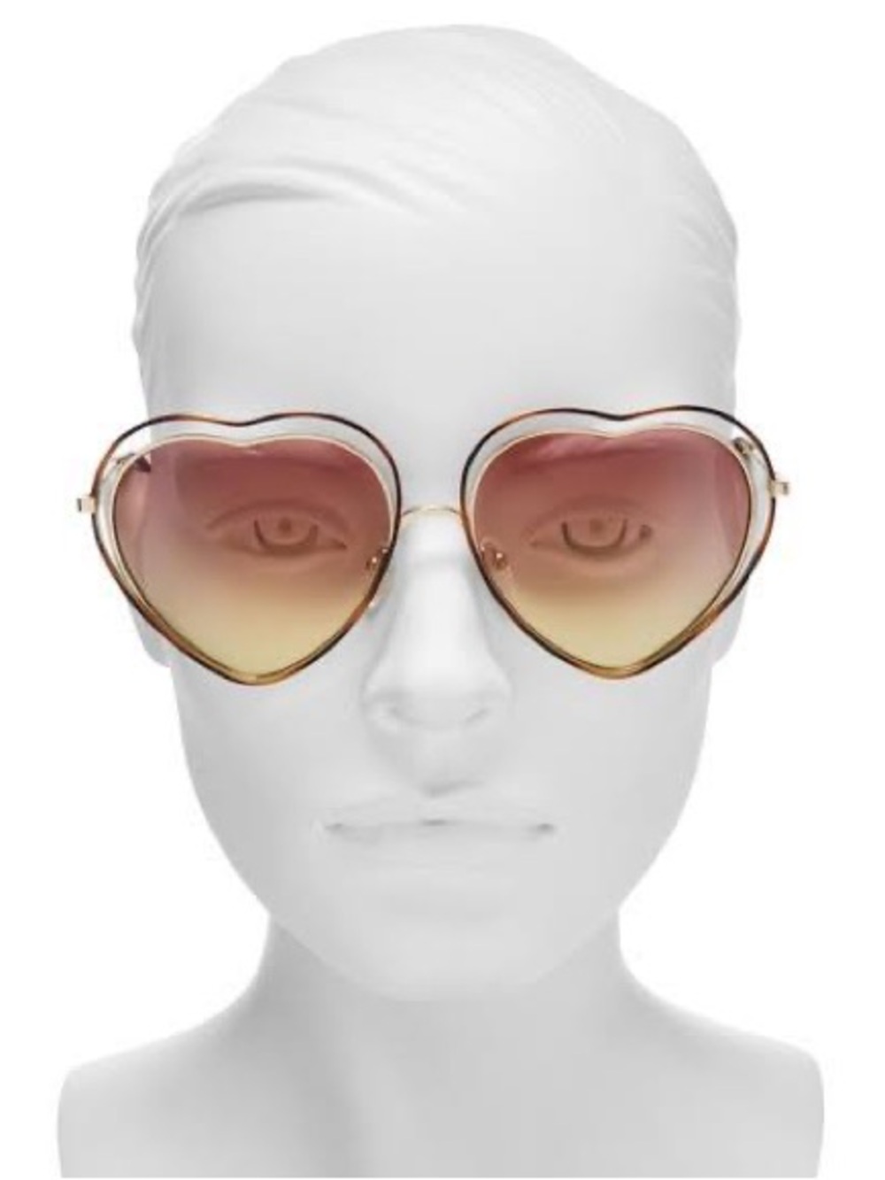 Chloe Gold Heart Sunglasses with Brown Lenses CE131s